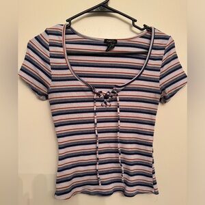 Striped short sleeve shirt